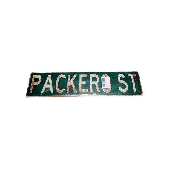 NEW NFL Green Bay Packers Metal RUSTIC STREET Sign 16" x 4" Room Mancave SEALED - Picture 1 of 4